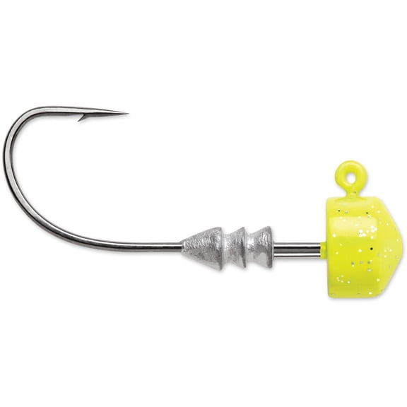 VMC NRJ18-CH Ned Rig Jig, Sinking 1/8 oz, #1/0 HK, Chartreuse, 4pk