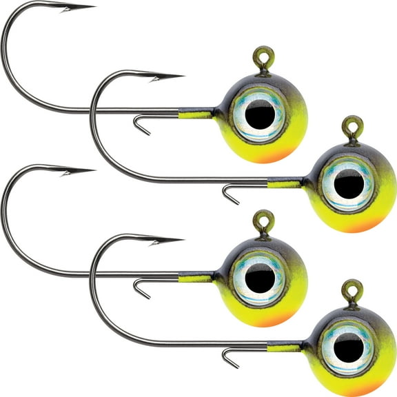 VMC Neon Moon Eye 1/4 Oz. 3D Holographic Jig - 4 Pack - Redtail Chub
