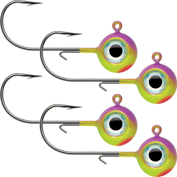 VMC Neon Moon Eye 1/8 Oz. 3D Holographic Jig - 4 Pack - Purpledescent