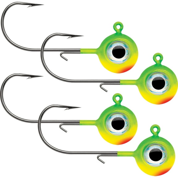 VMC Neon Moon Eye Jig, 1/8oz, 1/0 Hook, 4pk, Chartreuse Lime