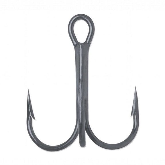 VMC Round Bend Treble 1X Strong Fishing Hooks - Model 9650 - Black Nickel - 3/0 - 25 Hooks