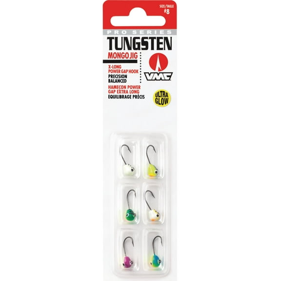 VMC TMJ Tungsten Mongo Jig Kit 1/32 oz. 6 Pack - Assorted Glow Tiger Kit