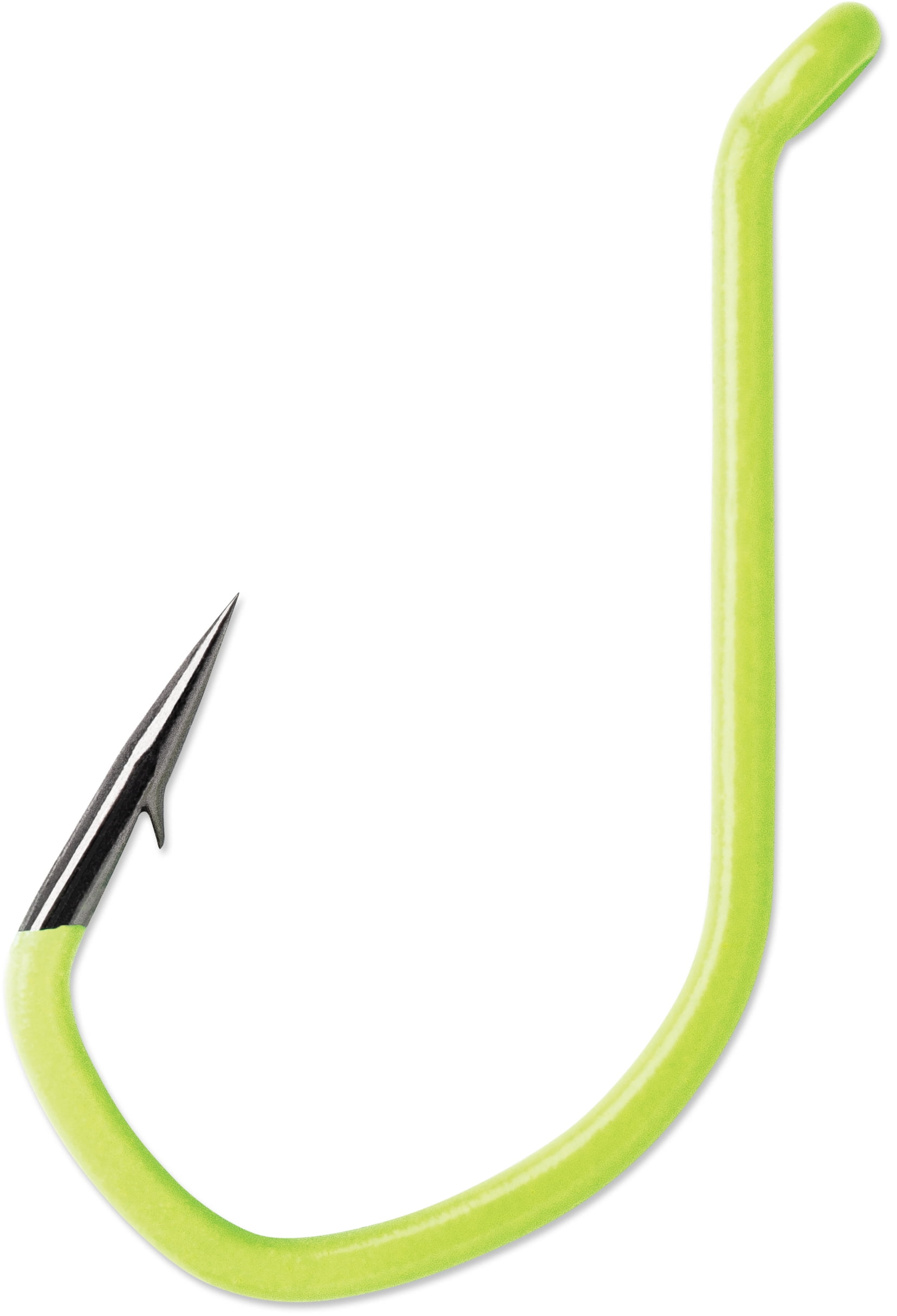 VMC TechSet Live Bait Fishing Hook Flo Chartreuse #4 with Offset and Long Shank for Various Fishing Locations