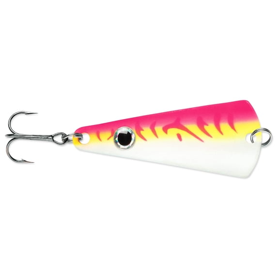 VMC Tingler Spoon 1/16 oz Glow Green Fire UV
