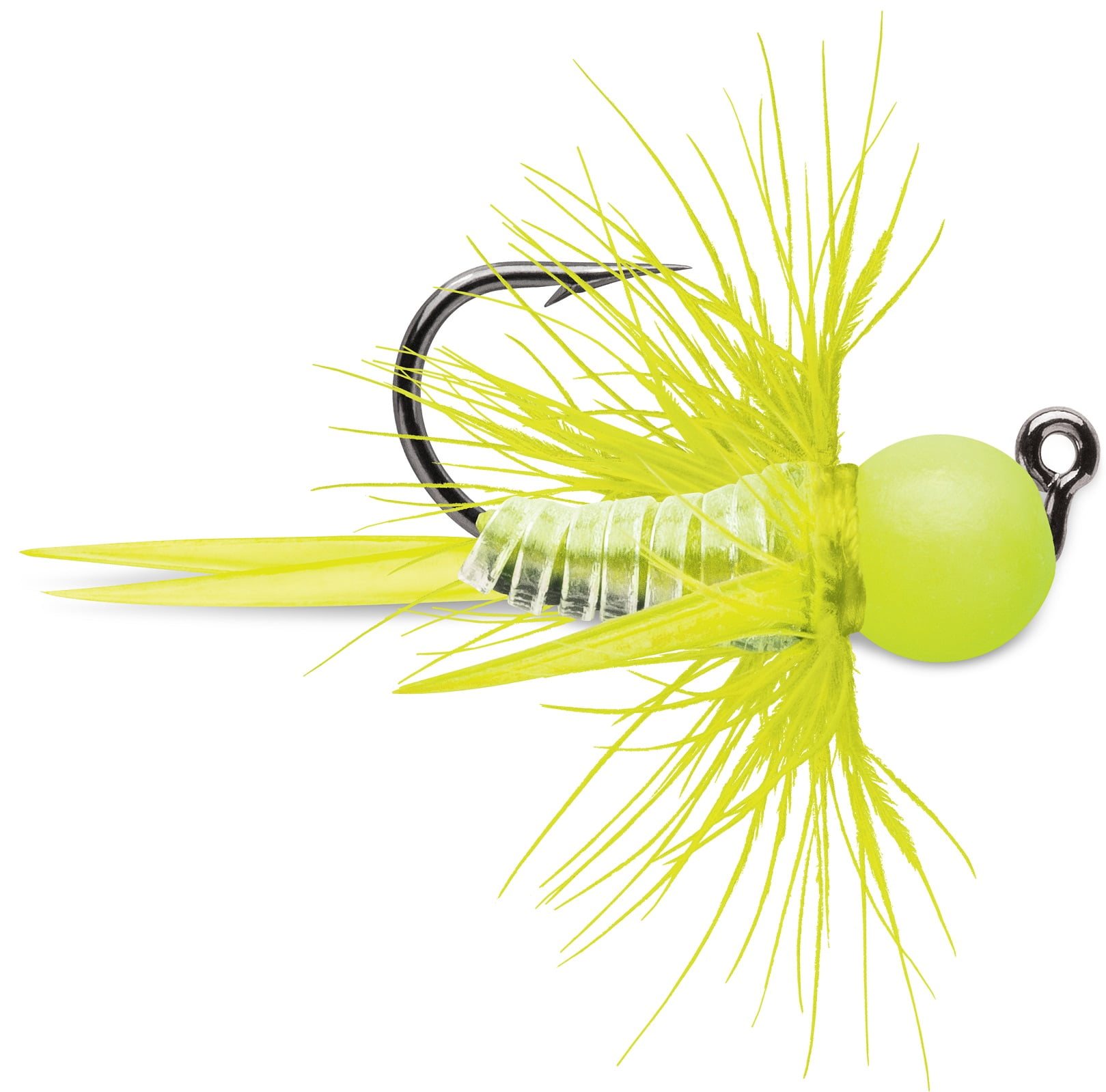 VMC 1/16 oz Tungsten Bullfly Jig Glow Chartreuse Fishing Lure 2 Pack ...