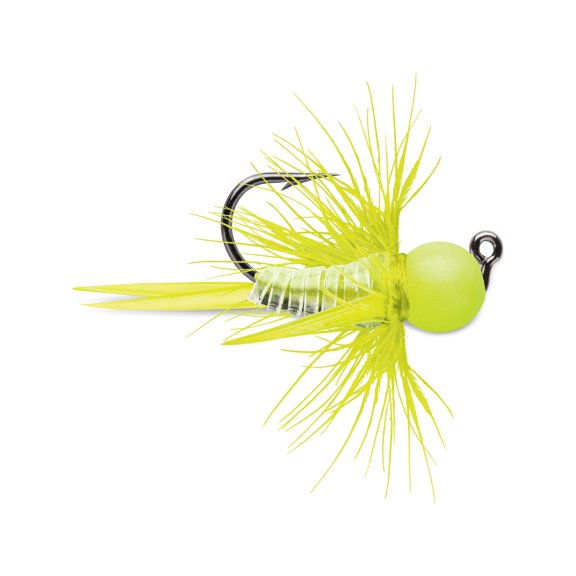VMC Tungsten Bullfly Jig Glow Chartreuse 1/32 oz