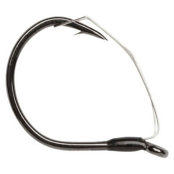 VMC Weedless Wacky Hook, Black Nickel, Size 2, 5 Count