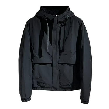 VMESZQFG Jackets for Men Lightweight Insulated Flannel Men's Jacket Loose Casual Design Baseball Jacket Workout Fall Jackets for Men Black M