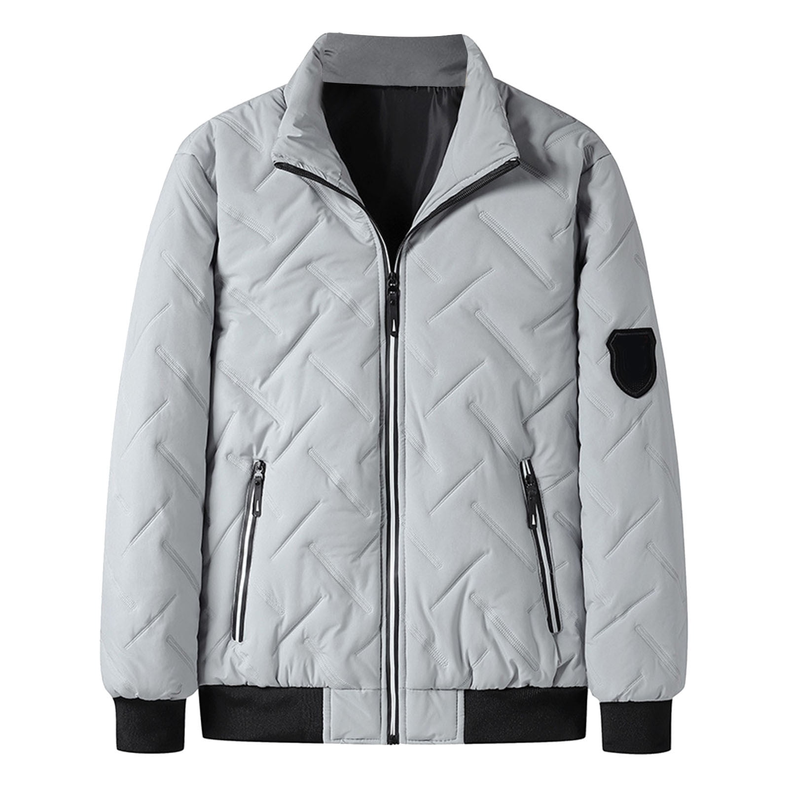 VMESZQFG Men's Jacket Lightweight Old Mill Coat Mens Autumn And Winter Fashion Casual Zipper With Cotton Insulation Long Sleeved Jacket Thick Gray L2 VMESZQFG Men's Jacket Lightweight Old Mill Coat Mens Autumn And Winter Fashion Casual Zipper With Cotton Insulation Long Sleeved Jacket Thick Gray L2