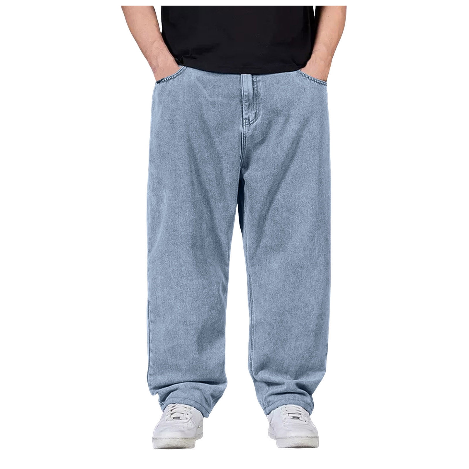 VMESZQFG Pants for Men's Oversized Wide Leg Jeans Baggy