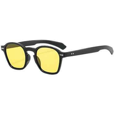 VMESZQFG Sunglasses Men Polarized Sunglasses for Womens Trendy Retro Mirror Lens for Driving Fishing Protection Square Sun Glasses Yellow
