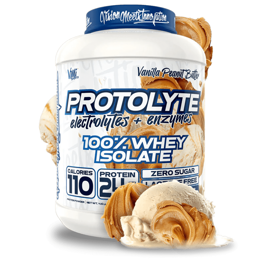 VMI Sports | Protolyte Whey Isolate Protein Powder | Low-Calorie 100% Whey Protein Isolate | Non-GMO Low Sugar Lactose Free and Gluten Free - 4.6 Pound (Vanilla Peanut Butter)