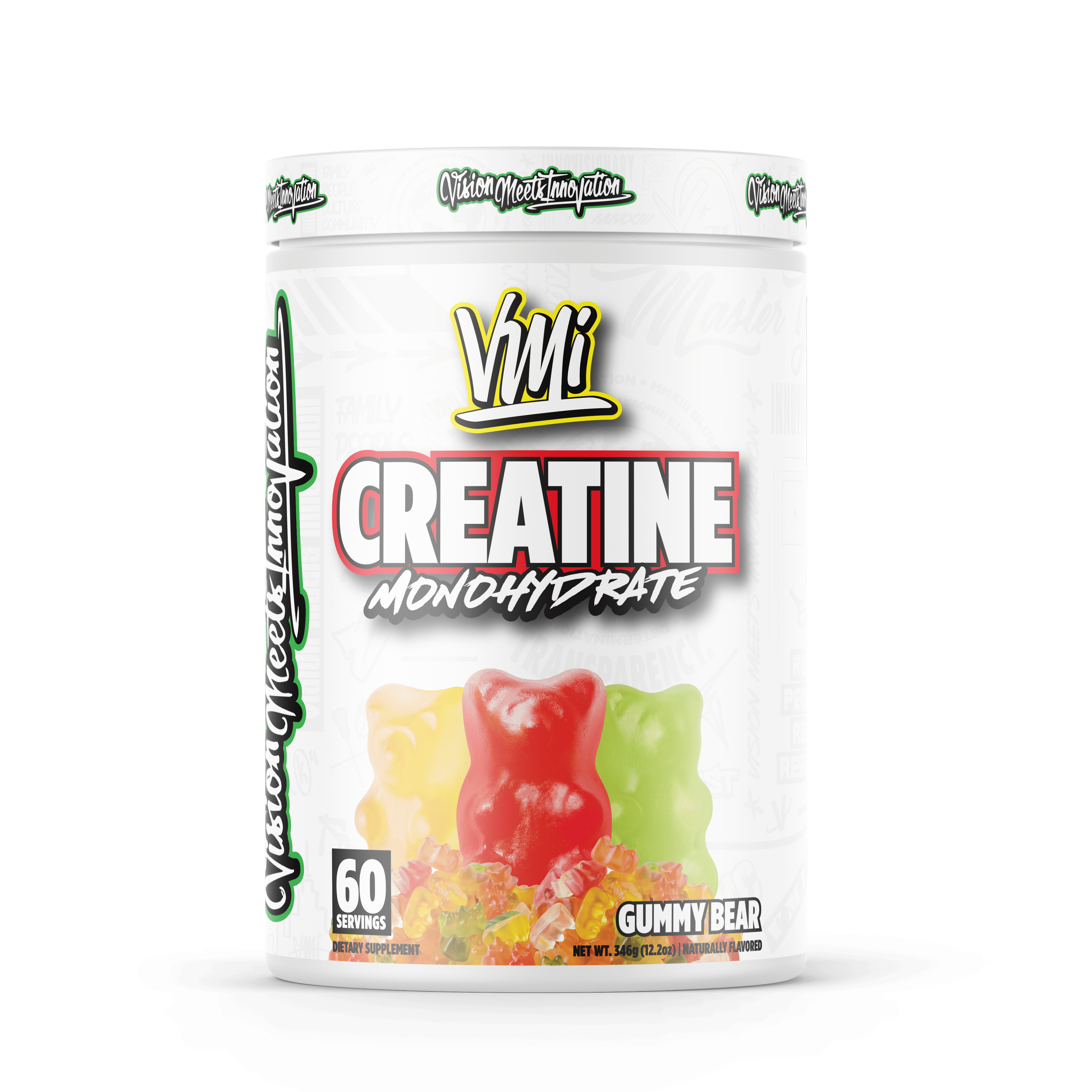 VMI Sports Creatine Monohydrate Powder Muscle Mass – Strength – Size – Power | 5 Grams per Serving (60 Servings, Gummy Bear)