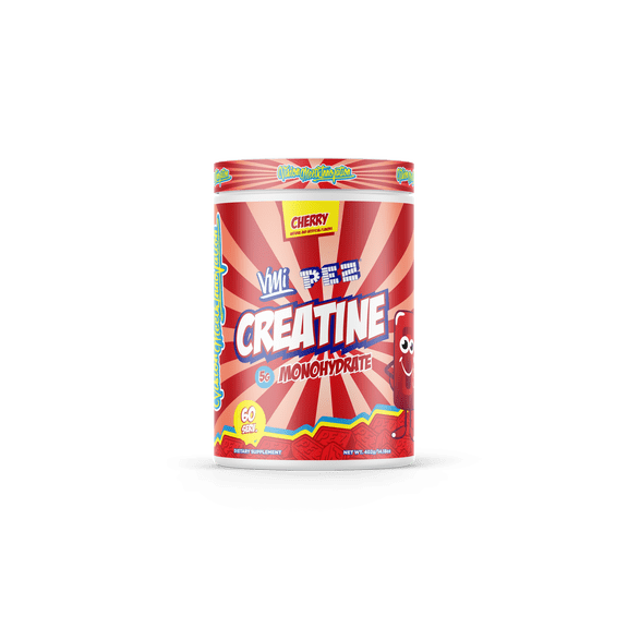 VMI Sports Creatine Monohydrate Powder Muscle Mass Strength Size Power | 5 Grams per Serving (60 Servings, PEZ Cherry)