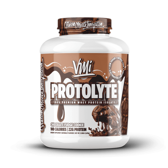 VMI Sports | Protolyte Whey Isolate Protein Powder | Low-Calorie 100% Whey Protein Isolate | Non-GMO Low Sugar Lactose Free and Gluten Free - 55 serv (Chocolate Fudge Cookie)