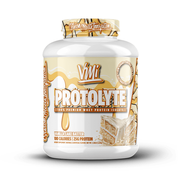 VMI Sports | Protolyte Whey Isolate Protein Powder | Low-Calorie 100% Whey Protein Isolate | Non-GMO Low Sugar Lactose Free and Gluten Free - 55 serv (Vanilla Cake Batter)