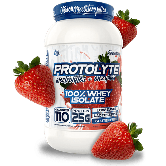 VMI Sports | Protolyte Whey Isolate Protein Powder | Low-Calorie for Weight Loss and Muscle Gain | Non-GMO (Strawberry, 1.6 Pounds)