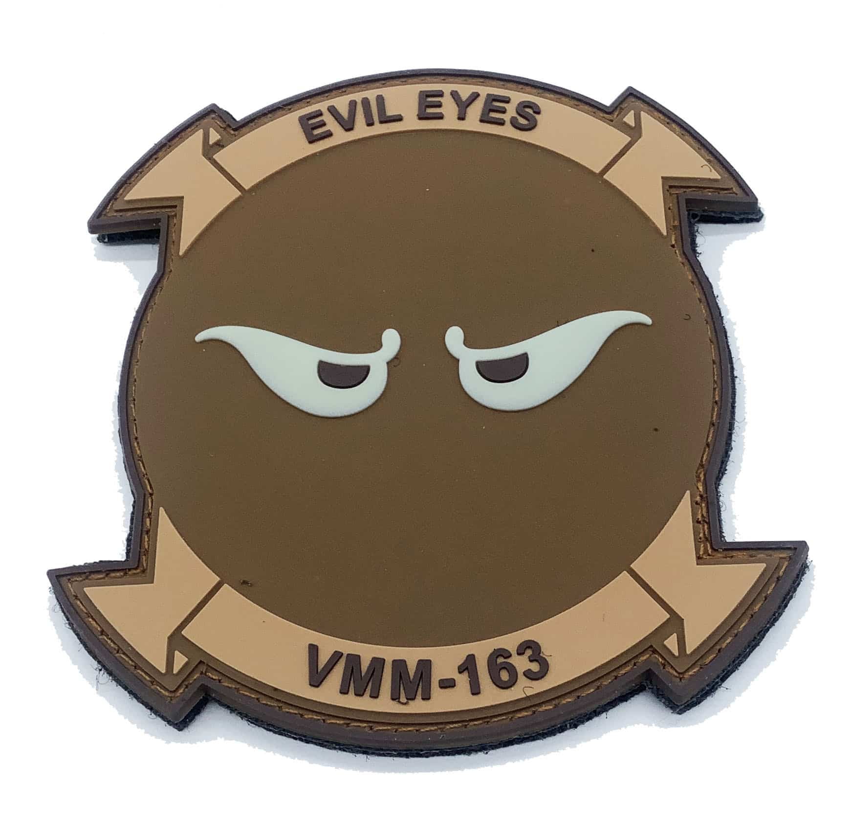 VMM-163 Evil Eyes PVC Patch | 4 Inch Military Squadron Patch For HMM-163 Ridge Runners 5 thumbnail image