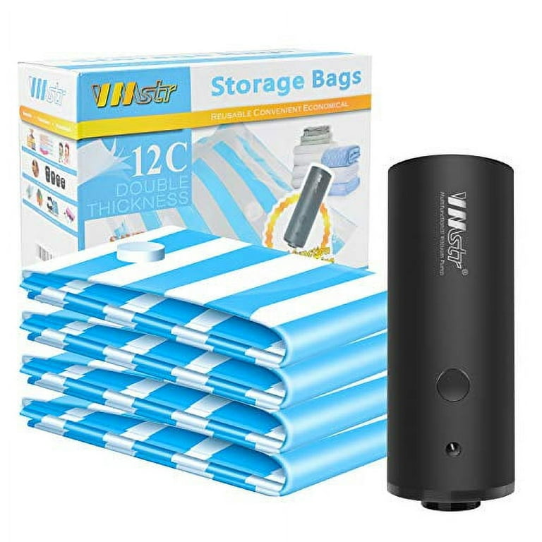 VMSTR Travel Vacuum Storage Bags with Electric Pump, Medium Small