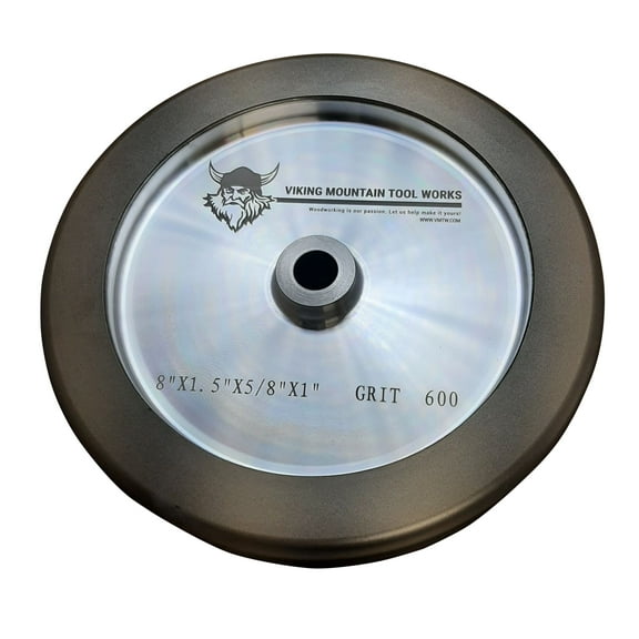 VMTW 8X1.5 inch CBN Grinding Wheel 600 Grit One inch side walls 1/4 radius each side 5/8 inch Arbor
