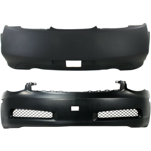 VMVJGLEK 2pcs Front & Rear Primed Plastic Bumper Cover Facials for Infiniti for G35 2003-2007
