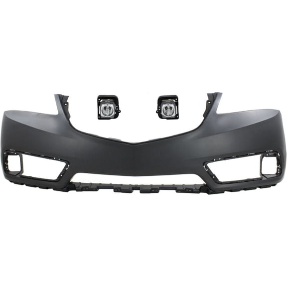 VMVJGLEK 3pcs Front Primed Bumper Cover Fascias with Fog Lights with Fog Light Holes & Without Parking Aid Sensor Holes & Without Tow Hook Hole Without License Plate Cut-out for MDX 2014-2016
