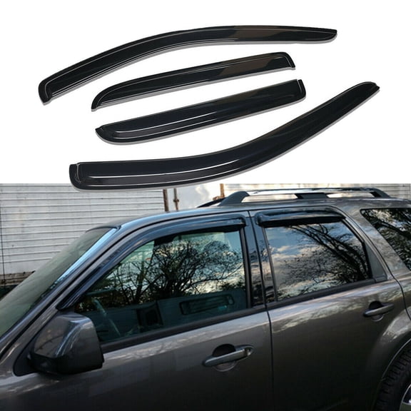VMVJGLEK 4pcs Sun Rain Wind Deflectors Door Window Visors Outside Mount Channel Style Dark Smoke Tint for Ford for Escape 2020-2021