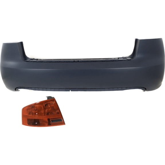 VMVJGLEK Bumper Cover Kit for Audi for A4 Base 05-08 for A4 Quattro Base 05-08 for S4 Base 05-08 Rear Driver Side B7 3Rd Gen Primed AU1100164 AU2800103