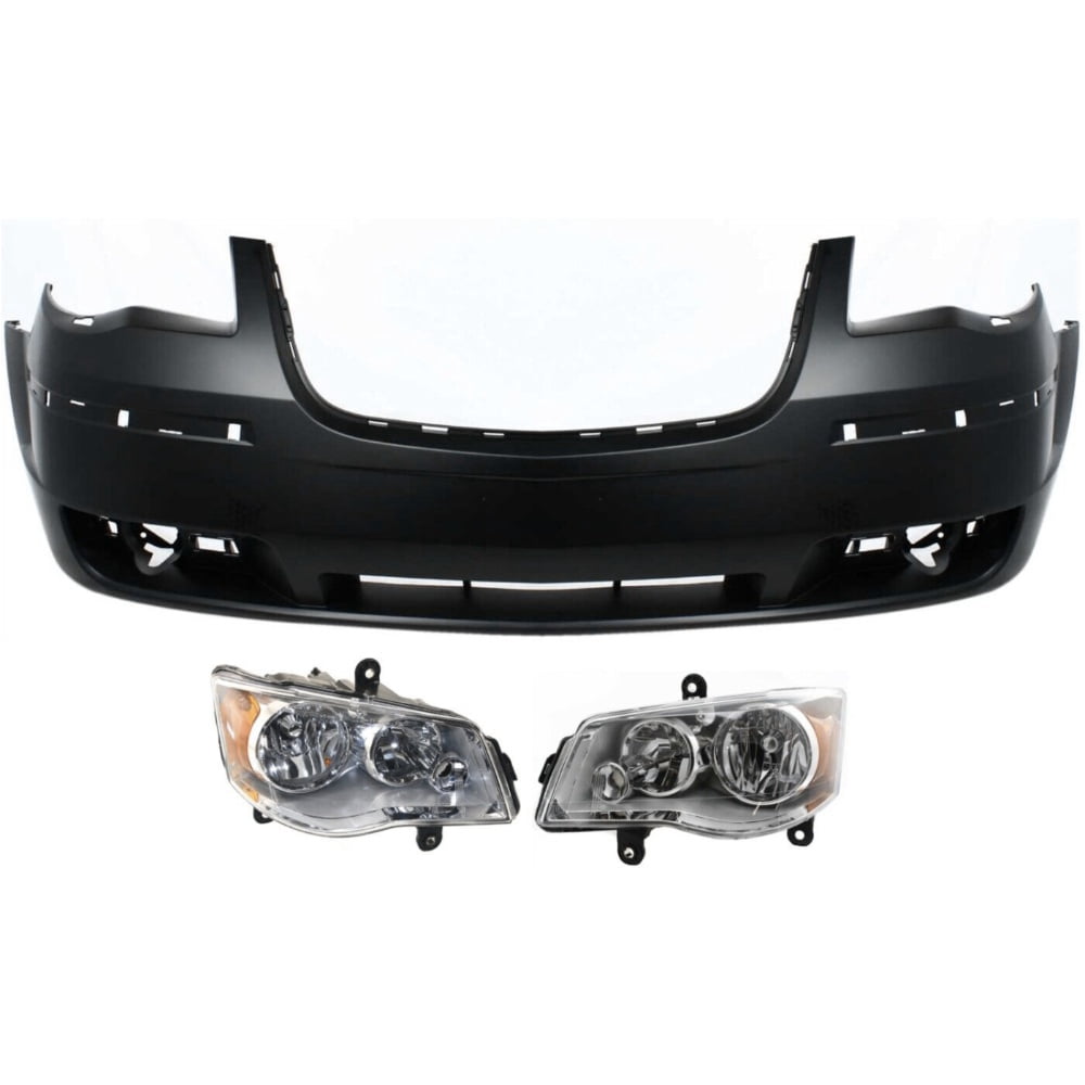 Evan-Fischer Front Bumper Cover Kit For 2005-2007 Chrysler Town & Country – Primed, 2-Piece (Cover & Fender)