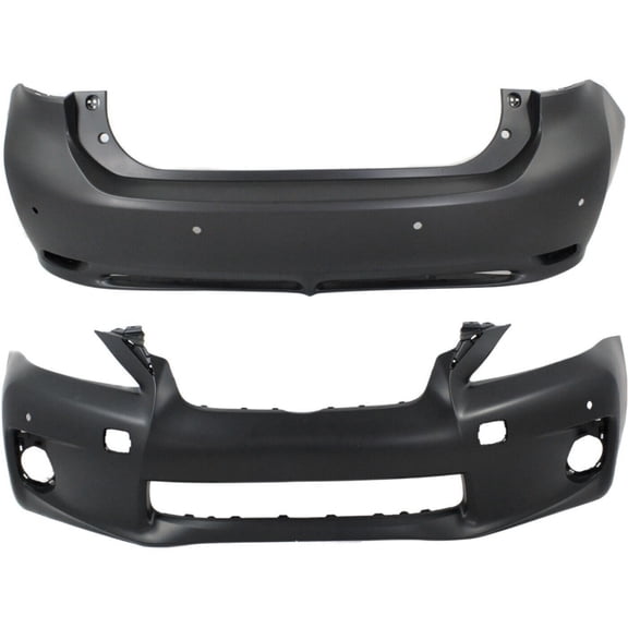 VMVJGLEK Bumper Covers Fascias Set of 2 Front & Rear Pair for Lexus for CT200h Base 2011-2013 Primed Without Headlight Washer Holes 5215976901 LX1100153