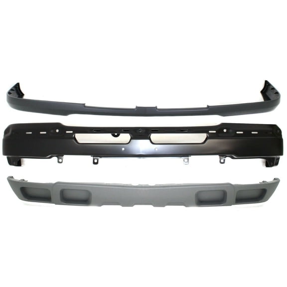 VMVJGLEK Front Bumpr Cover Kit for Chevy for Silverado 1500 Base 2003-2005 & LS/LT 2003-2006 for Silverado 2500 Base/LS/LT 2003-2004 w/Blk Bumpr/Valance 3pc Plastic Primed 89025748 GM1051112