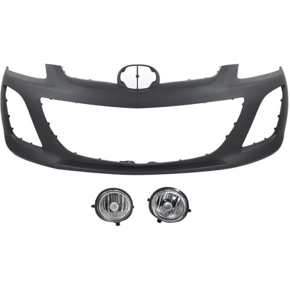 VMVJGLEK Le4651690C Le4651680C Set of 3 Bumper Covers Fascias Front (Primed Top Textured Bottom) for Mazda for CX-7 2010 with Fog Light Holes MA2592108 16551202