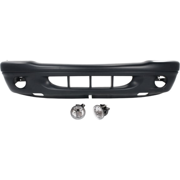 VMVJGLEK Set of 3 Bumper Covers Fascias Front (Primed) for Dodge for Dakota R/T 2001-2002 for Durango R/T/SLT 2001-2002 with Fog Light Holes 16561737 CH1000309