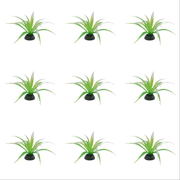VMWMSSR 10 Pack Mini Artificial Aquarium Water Grass Fish Tank Decorations Ornament Lifelike Simulated Aquatic For Tank Landscape Decor(Green8-3.93")