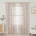 thumbnail image 1 of VMWMSSR 2 Pack Semi Sheer Curtain Floral Lace Window Panel Lightweight Rod Pocket Lace Curtain For Kitchen Bathroom Decor(Pink-29.52"X23.62"), 1 of 8