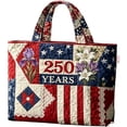thumbnail image 1 of VMWMSSR 250Th Anniversary Patriotic Quilted Tote Bag 250 Years Stars & Stripes Shoulder Bag Fireworks Print Tote Bag For 4Th Of July Shopping & Travel(A-14.96×13.97In), 1 of 5