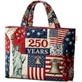 thumbnail image 1 of VMWMSSR 250Th Anniversary Patriotic Quilted Tote Bag 250 Years Stars & Stripes Shoulder Bag Fireworks Print Tote Bag For 4Th Of July Shopping & Travel(B-14.96×13.97In), 1 of 5