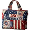 thumbnail image 1 of VMWMSSR 250Th Anniversary Patriotic Quilted Tote Bag 250 Years Stars & Stripes Shoulder Bag Fireworks Print Tote Bag For 4Th Of July Shopping & Travel(C-14.96×13.97In), 1 of 3