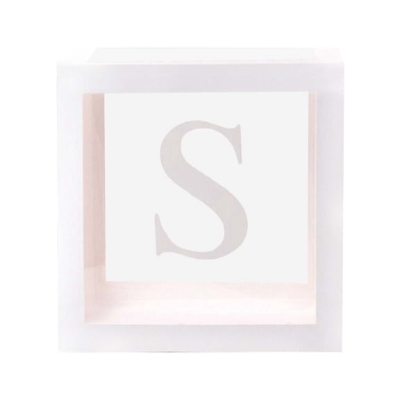 VMWMSSR 26 Letter Diy Balloon Boxes Clear Balloon Cube Decor Reusable Balloon Display Boxes For Wedding Birthday Bridal Shower Party Scene Layout(S-30x30cm)