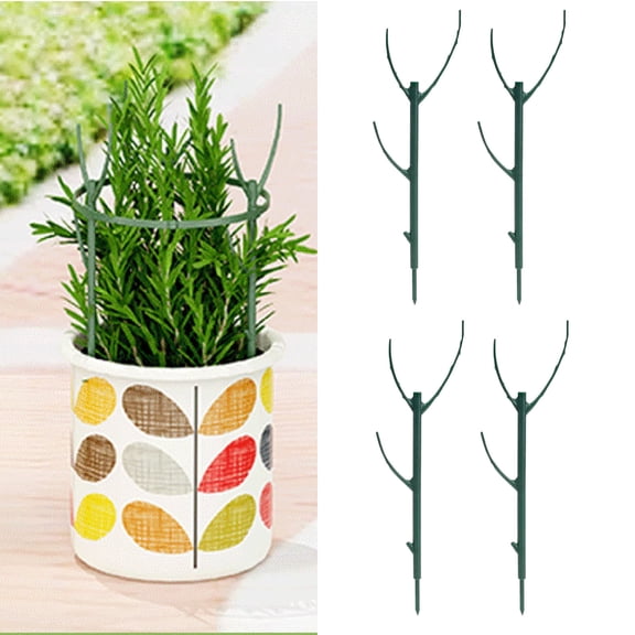VMWMSSR 2PCS Stackable Monstera Support Stakes Branch-Shaped Climbing Stick Support Cage For Indoor Outdoor Potted Plants(Green-2PCS 11.02Inch)