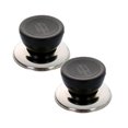 thumbnail image 1 of VMWMSSR 2Pcs Pot Lid Knob Replacement, Heat Resistant Universal Glass Lid Top Handle, Anti-Scratch Stainless Steel Base Pan Cover Knob For Home Kitchen Cookware(Black-2PCS), 1 of 8