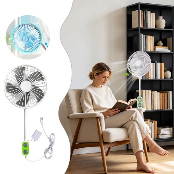 VMWMSSR 3 Speed Usb Desk Fan, 360 Flexible Gooseneck Small Cooling Fan, Low Noise Compact Usb Powered Mini Fan For Office Sewing Machine Travel(White-14.8")