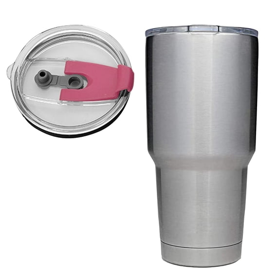 VMWMSSR 30oz Tumbler Replacement Lid, Leak-Proof Flip-Top Cover with Straw Hole, Spill-Proof Tumbler Lid for Stainless Steel Travel Mugs(Red-8x7x3)