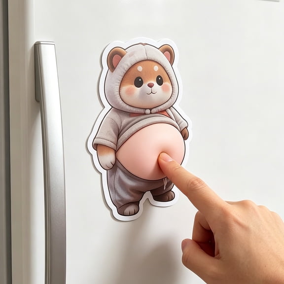 VMWMSSR 3D Silicone Soft Belly Anti Collision Sticker Waterproof Cartoon Animal Shock Absorbing Guard Decal Protective Sticker For Furniture Fridge Car Door Corner Protection(B-1 pair)