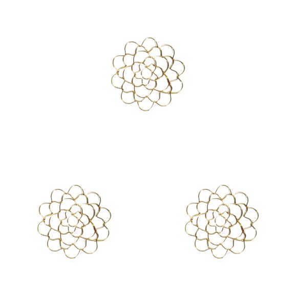 VMWMSSR 3Pcs Iron Floral Grid Flower Arrangement Helper, Rustproof Metal Flower Stem Positioning Insert Holder, Lightweight Vase Bouquet Fixing Tool For Home Floral Diy Wedding(Gold-4")