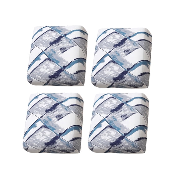 VMWMSSR 4 Pack Patio Cushion Covers, Waterproof Stretch Floral Print Outdoor Sofa Slipcovers, All Weather Washable Resistant Seat Protectors For Rattan Patio Furniture(H-27.56"Ã25.2")