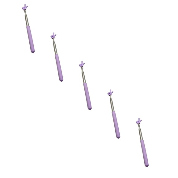 VMWMSSR 5 Pack Telescopic Teacher Pointer Stick Retractable Finger Hand Pointer Stainless Steel Extendable Presentation Tool Set For Whiteboard Blackboard Lecture Training(Purple-8.2"-26.7")