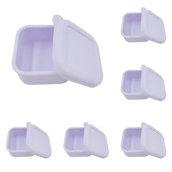 VMWMSSR 5PCS Silicone Meal Prep Containers, Microwave & Freezer Safe Reusable Food Storage Bowls, Non-Toxic Reusable Food Storage For Everyday Use(Purple-3.1X2.9inch)