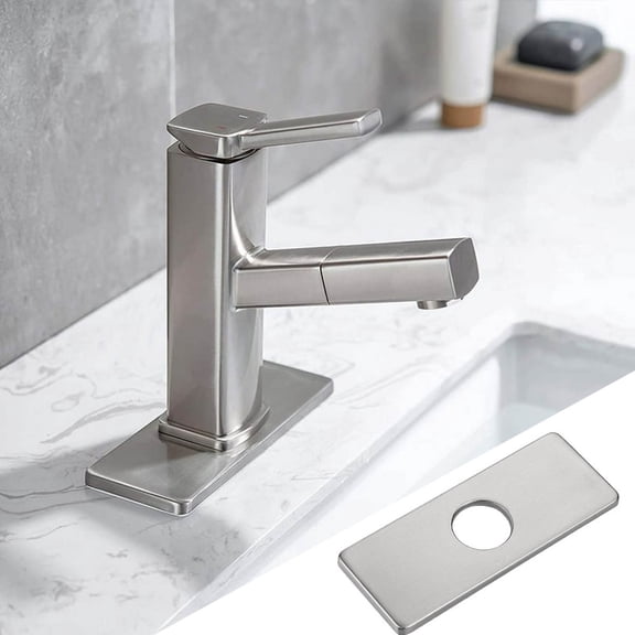 VMWMSSR 6 Inch Universal Faucet Deck Plate, Sink Hole Cover Escutcheon, Stainless Steel Faucet Trim Plate for Bathroom & Kitchen(Silver-6 Inch)