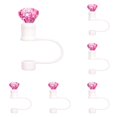 thumbnail image 1 of VMWMSSR 6 Pack Diamond Shape Silicone Straw Toppers Reusable Leakproof Straw Plug Cover Decorative Anti-Spill Straw Cap Tumbler Accessory For Standard Metal Straws(Red-6PCS), 1 of 3